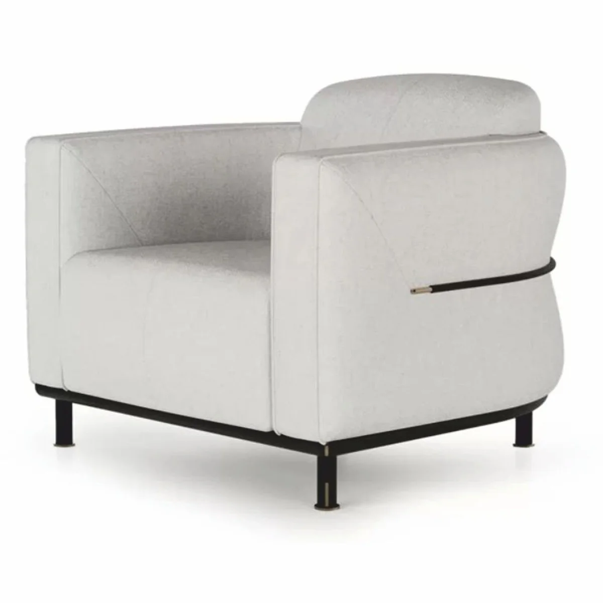 Casa Padrino sill¨®n de lujo gris claro / negro / lat¨®n - Muebles de sal¨®n y hotel