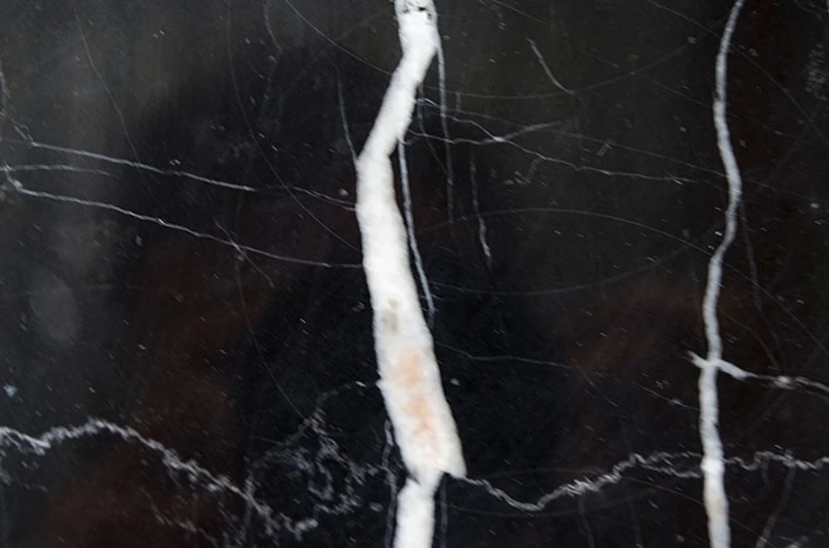 Casa Padrino Art Deco Side Table Black metal / marble 35 x 35 cm Art Nouveau table - Furniture flower stand