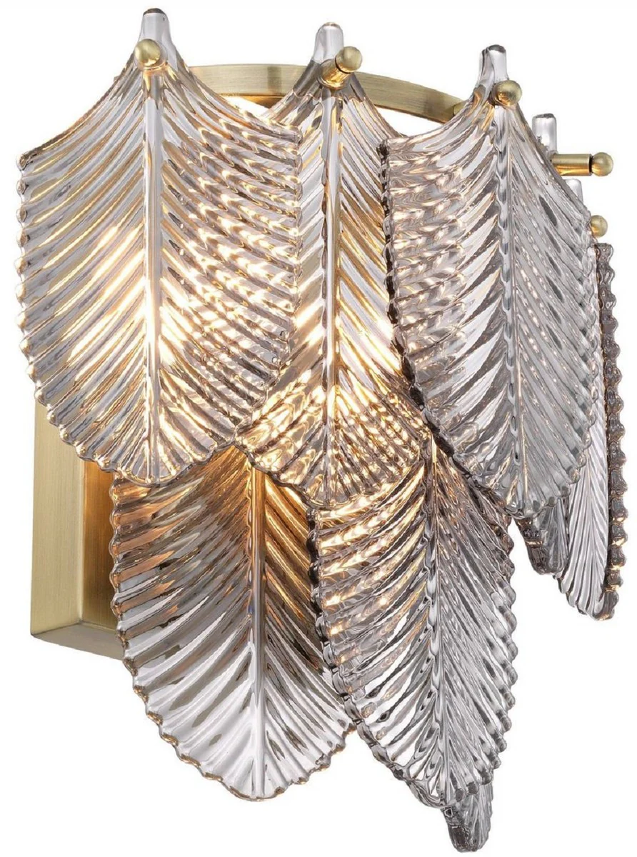 Casa Padrino lámpara de pared de lujo latón / gris 27,5 x 17 x A. 26 cm - Lámpara de Pared de Hotel y Restaurante Noble - Calidad de Lujo