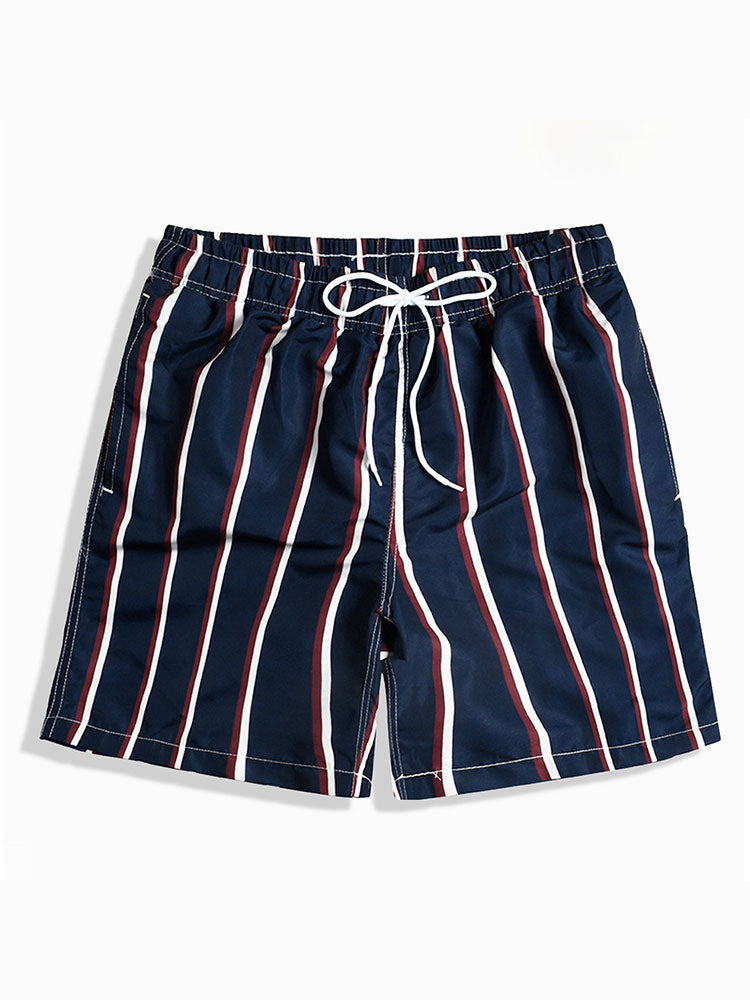 Striped Print Swim Shorts