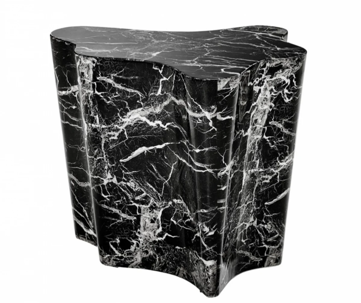 Casa Padrino luxury art deco designer side table black faux marble - Luxury Designer Side Table