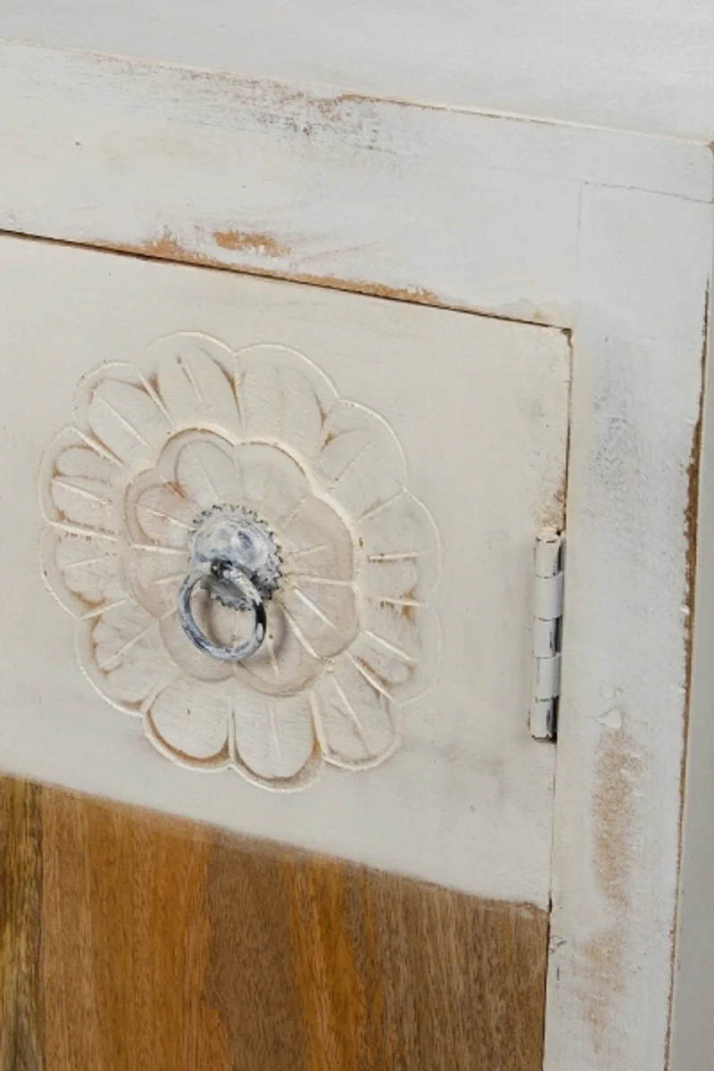 Casa Padrino c¨®moda de estilo campestre con 2 puertas blanco / multicolor 100 x 40 x H. 90 cm - Muebles Shabby Chic