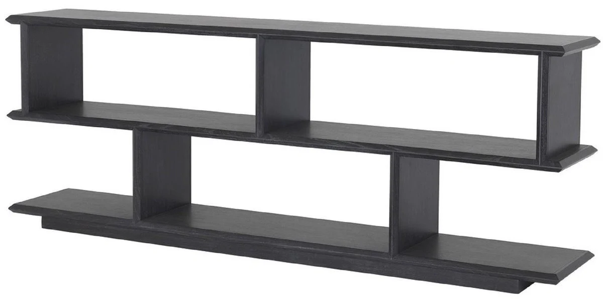 Casa Padrino consola de lujo gris antracita 230 x 40 x A. 85,5 cm - Mesa consola noble con 2 estantes - Estanter¨ªa de madera maciza - Muebles de sal¨®n de lujo