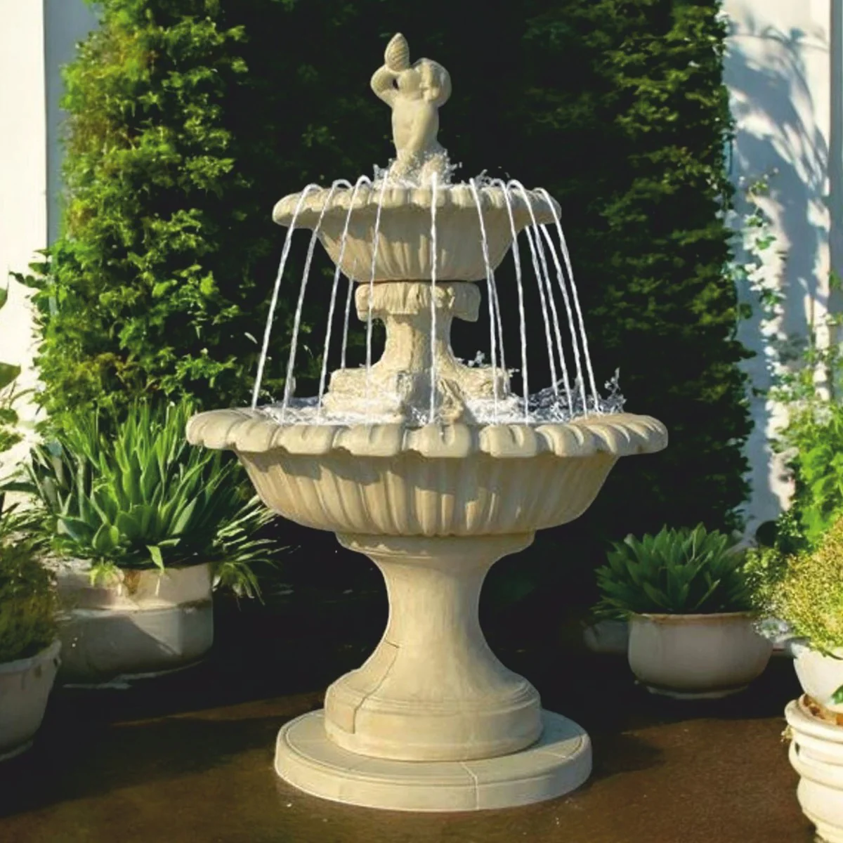 Casa Padrino fuente barroco gris ? 153 x A. 236 cm - Magn¨ªfica fuente de jard¨ªn