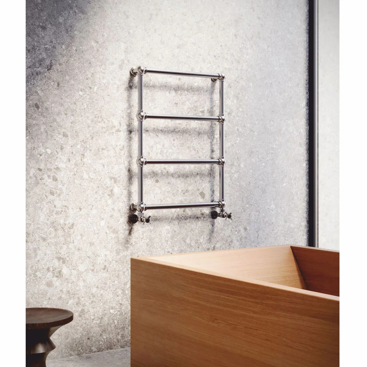 Casa Padrino calentador de toallas de lujo de latón plata Al. 79,7 cm - Hecho en Italia