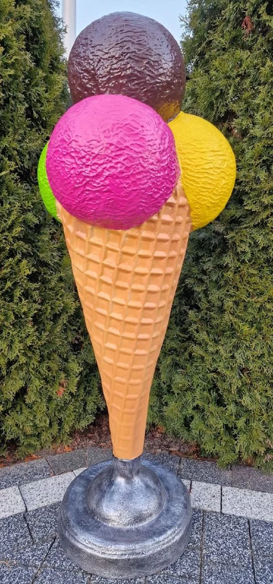 Casa Padrino cono de helado decorativo de lujo multicolor A. 175 cm - Helado decorativo grande - Helado XXL - Decoraci¨®n de gastronom¨ªa - Decoraci¨®n de helader¨ªa - Decoraci¨®n de restaurante