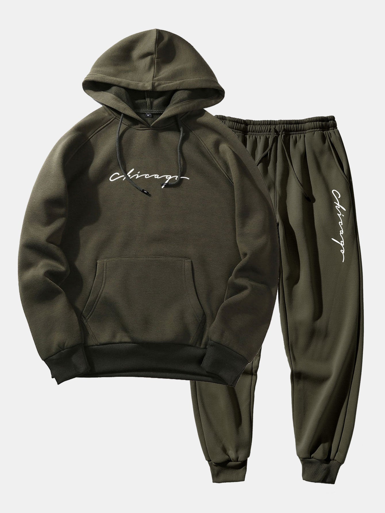 Chicago Print Raglan Hoodie & & Jogger Pants