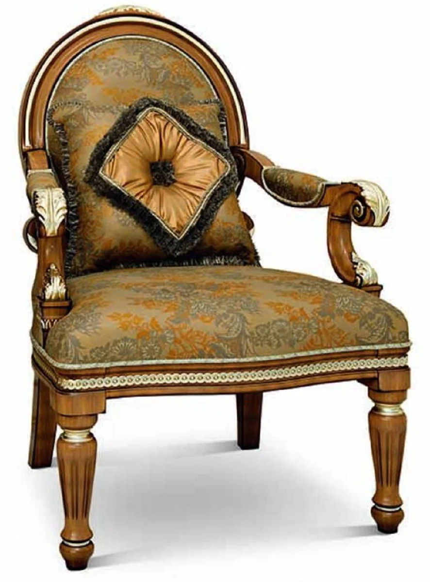 Casa Padrino sill¨®n de sal¨®n barroco de lujo marr¨®n / oro - Hecho en Italia