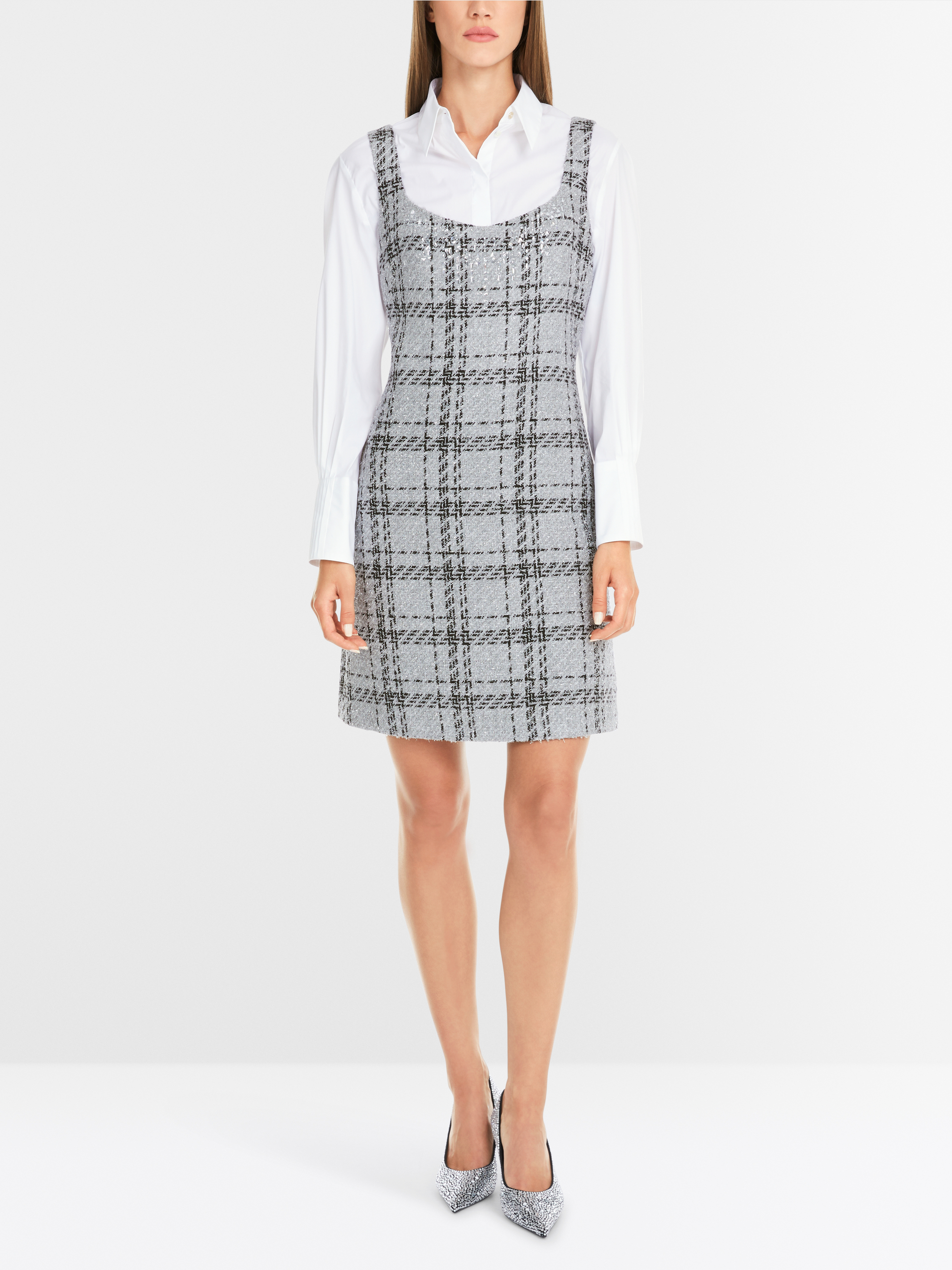 Marc-Cain Sleeveless check dress with lurex