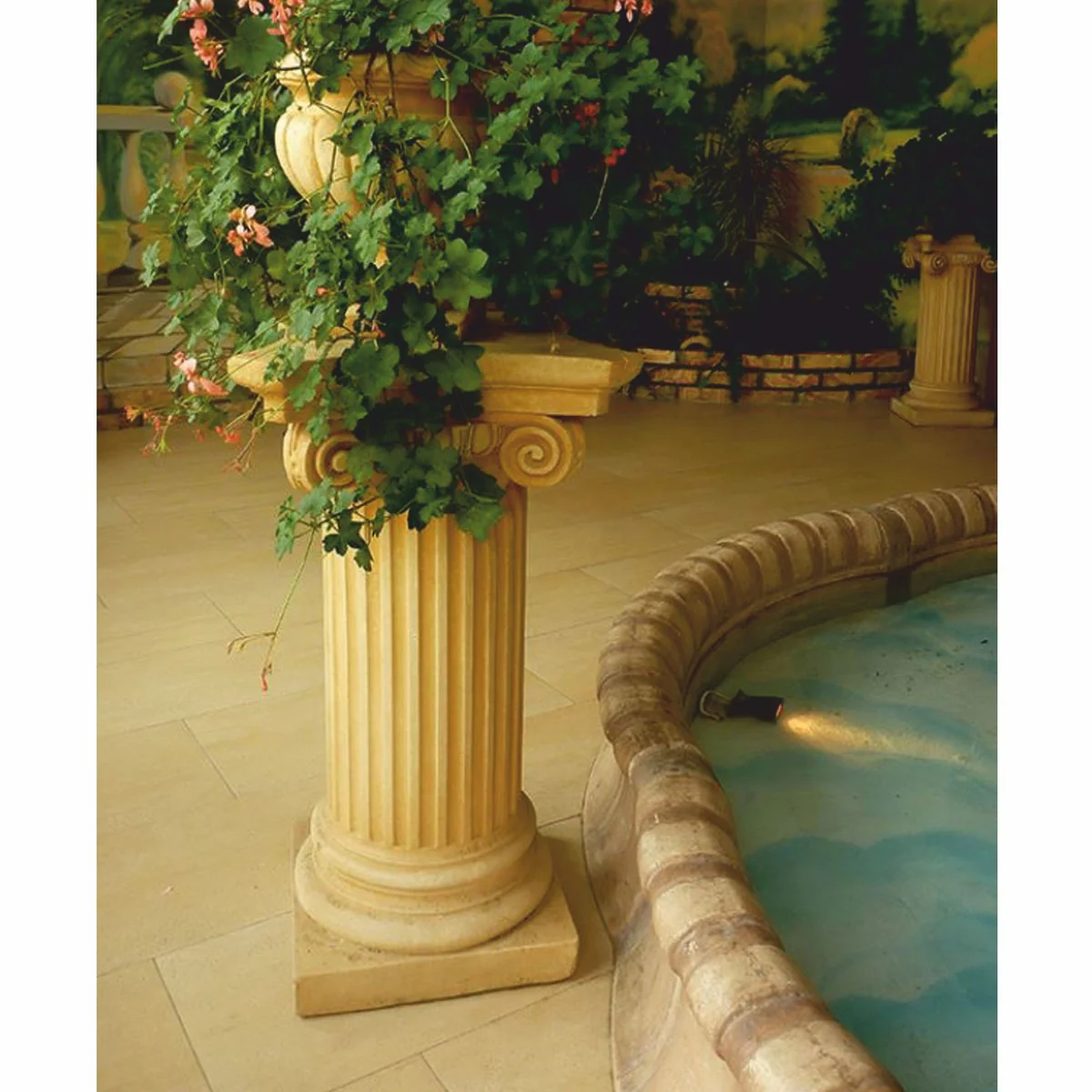Casa Padrino Columna Barroco Amarillo A. 81 cm - Magn¨ªfica Decoraci¨®n para Jard¨ªn y Patio