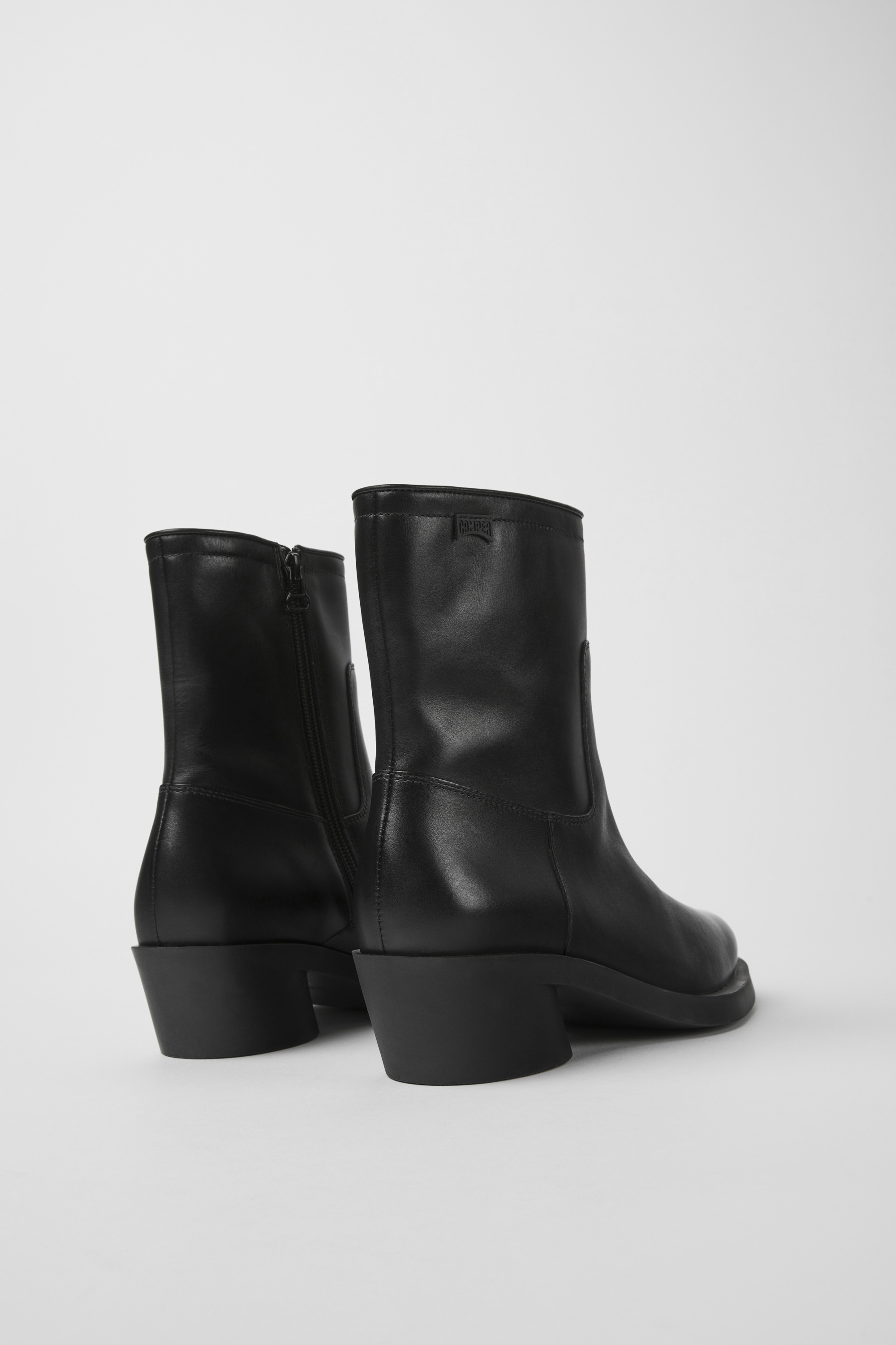 Bonnie - Black leather boots for women