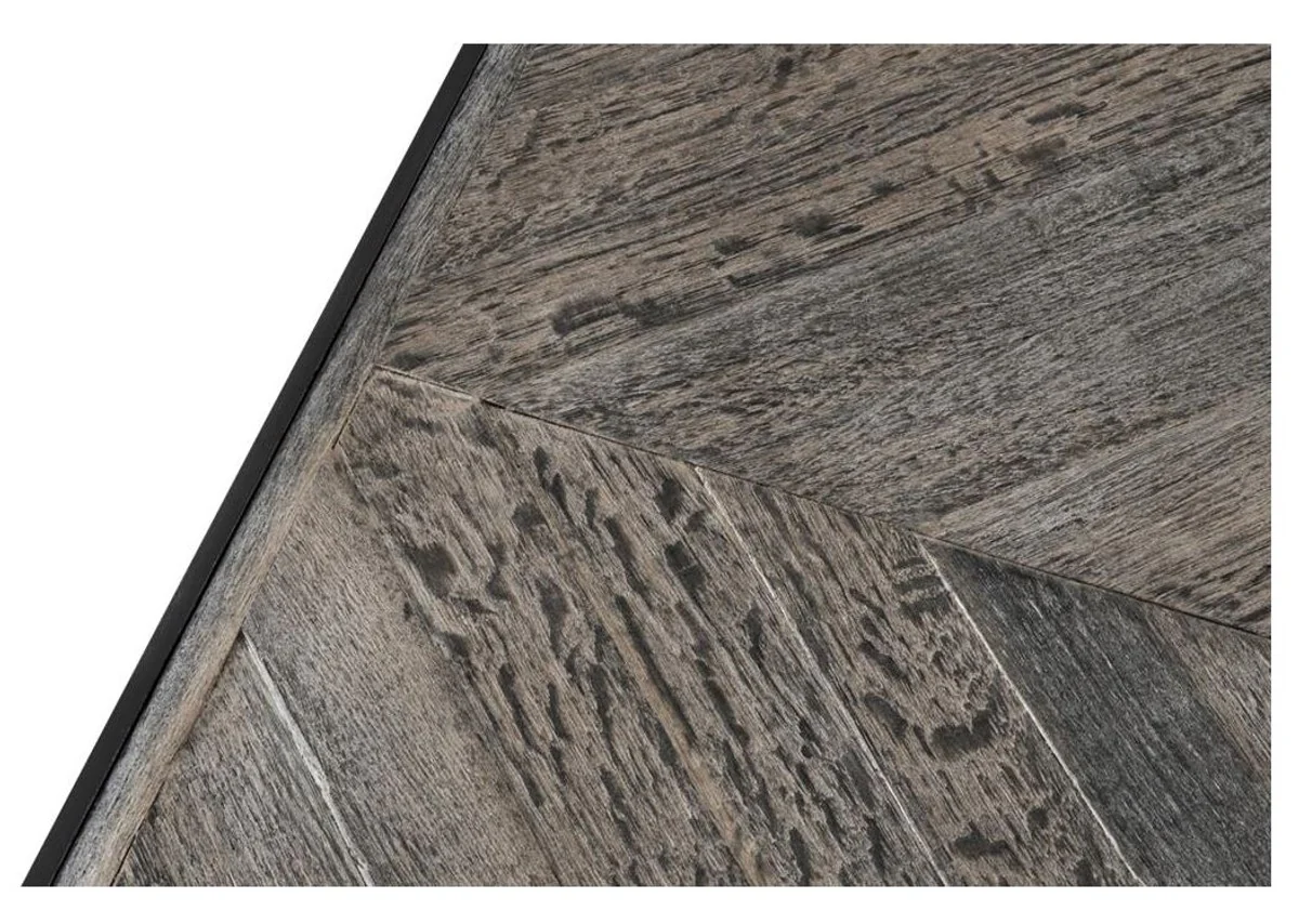 Casa Padrino mesa de centro de dise?o de acero galvanizado y resistido roble - colecci¨®n de lujo