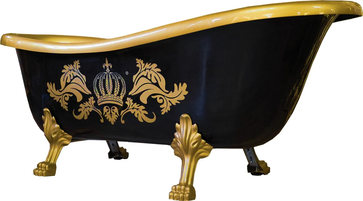 Pomp??s de Casa Padrino Deluxe Bath Deluxe independiente de Harald Gl??ckler Black / Gold / Black 1560mm con patas de le¨®n dorado