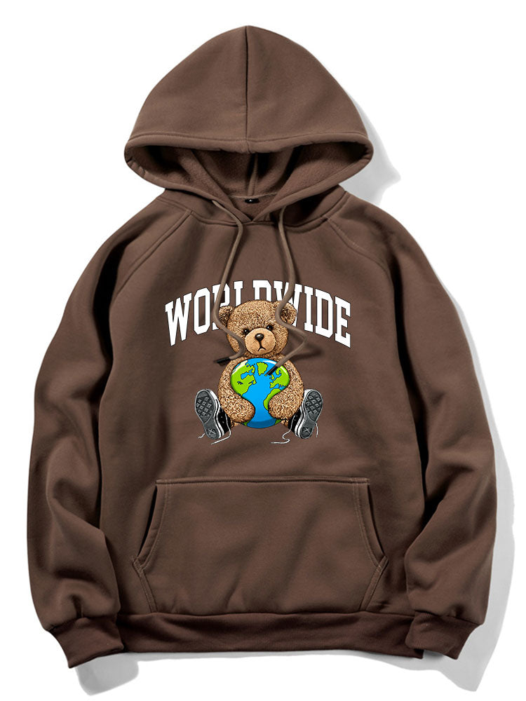 Worldwide Bear Print Hoodie