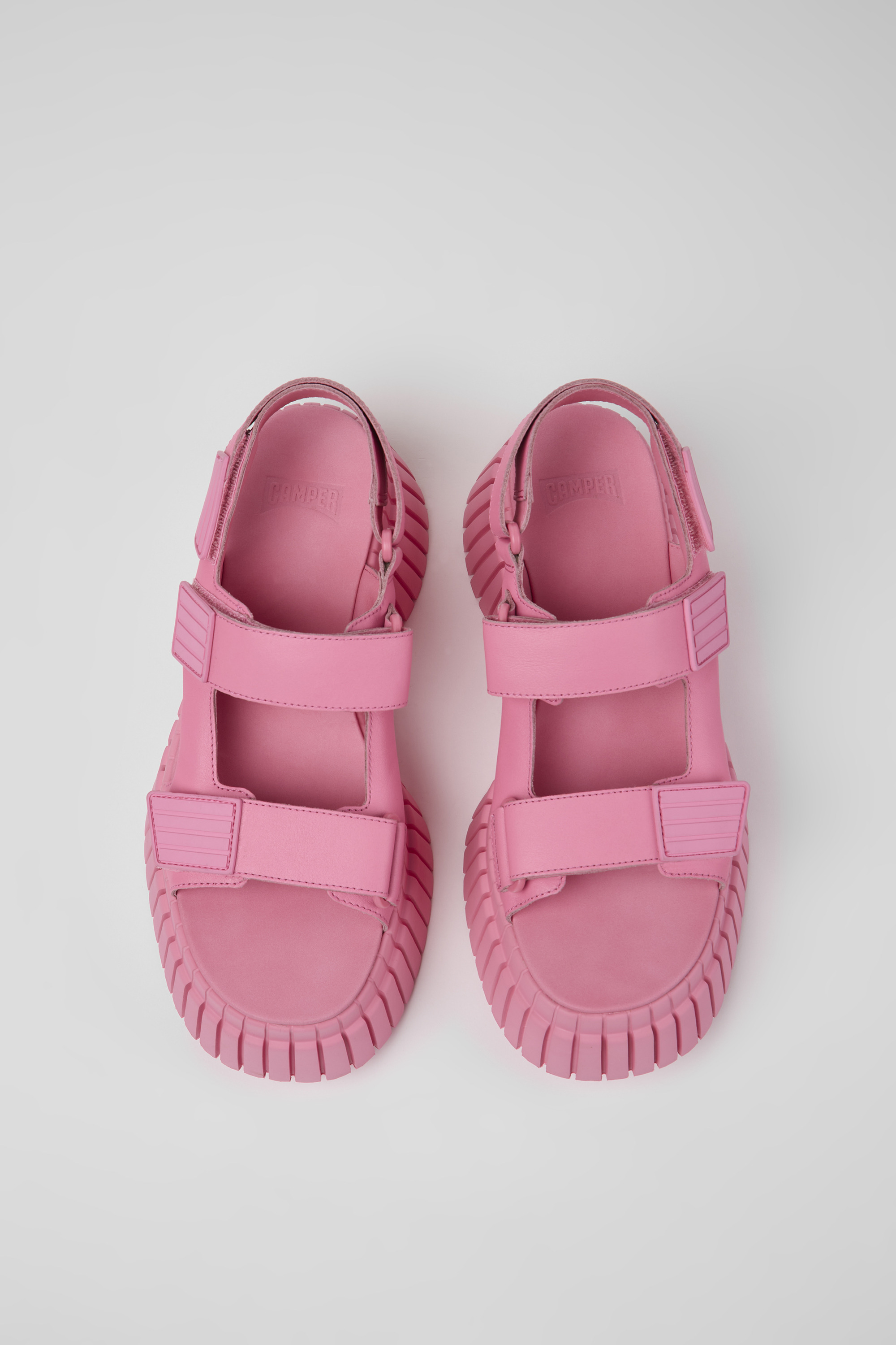 BCN - Pink leather sandals for women
