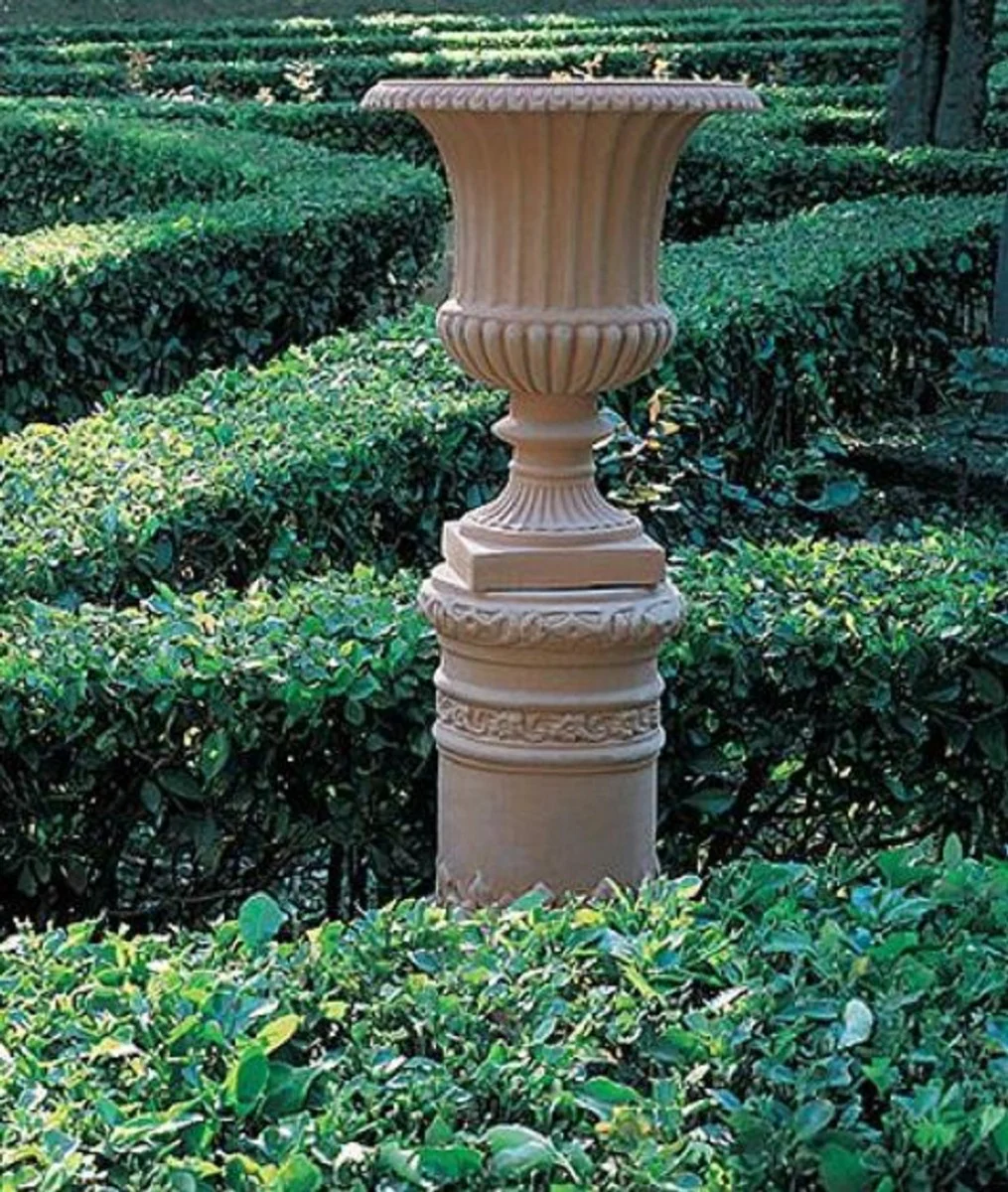Casa Padrino florero barroco terracota Ø 36 x A. 46 cm - Jarrón de cerámica hecho a mano - Decoración de jardín de balcón y terraza en estilo barroco