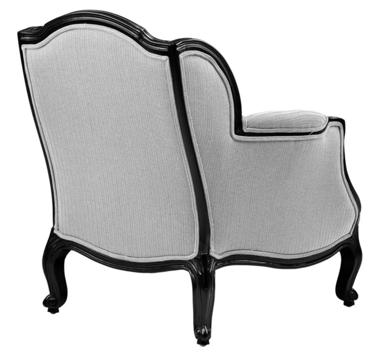 Casa Padrino sillón de estilo antiguo de lujo negro / blanco 76 x 80 x H. 85 cm - Mobiliario de Hotel