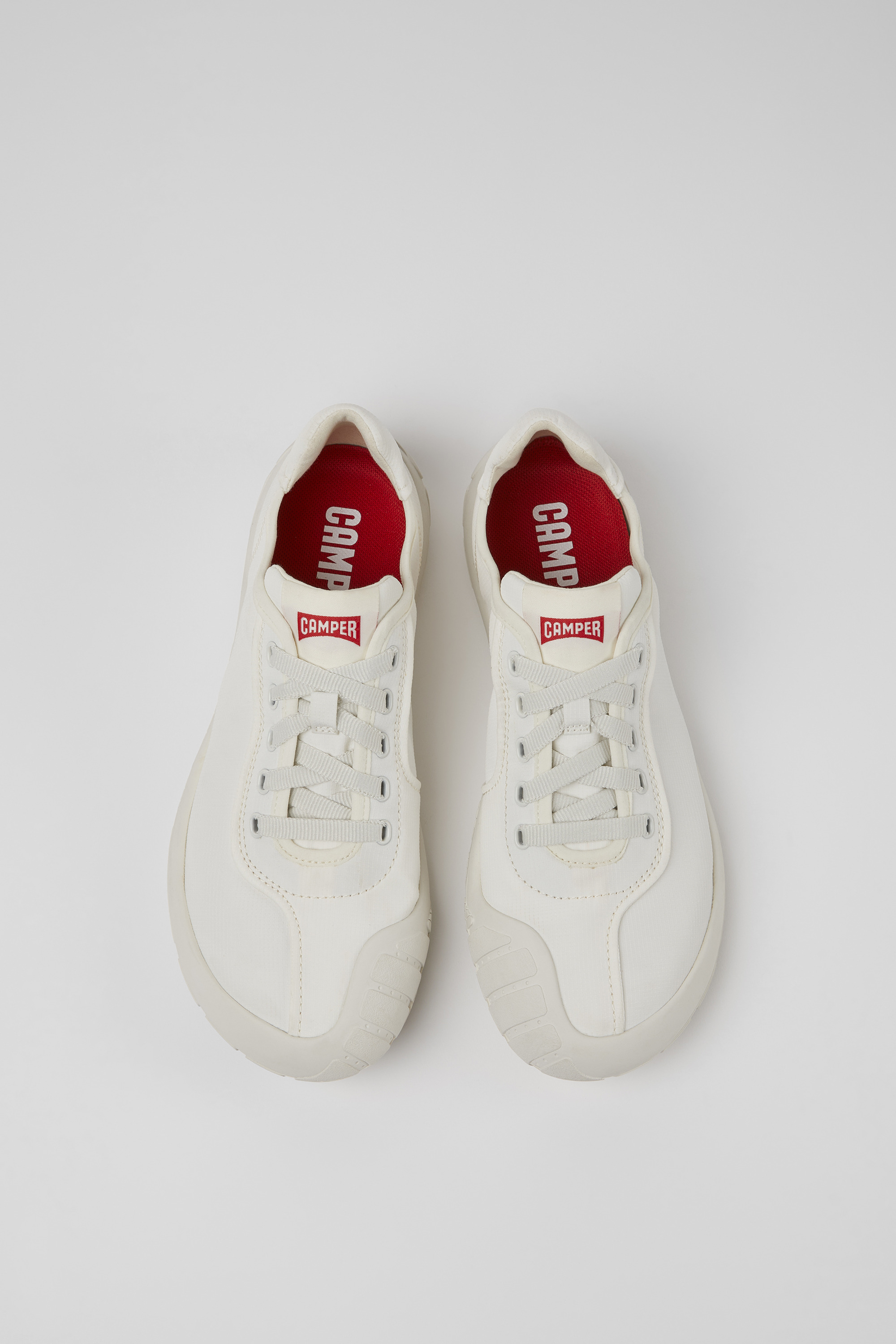 Path - White textile sneakers for women