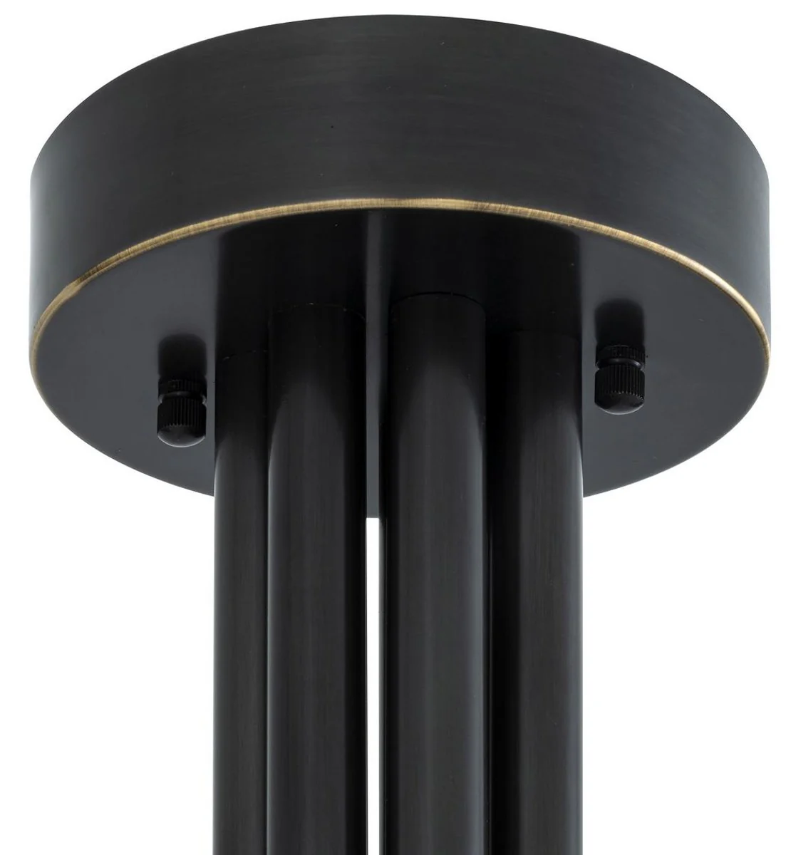 Casa Padrino lámpara de araña halógena de lujo bronce / blanco 192 x 192 x A. 85 cm - Lámpara de araña moderna regulable con pantallas de vidrio redondas - Colección de Lujo