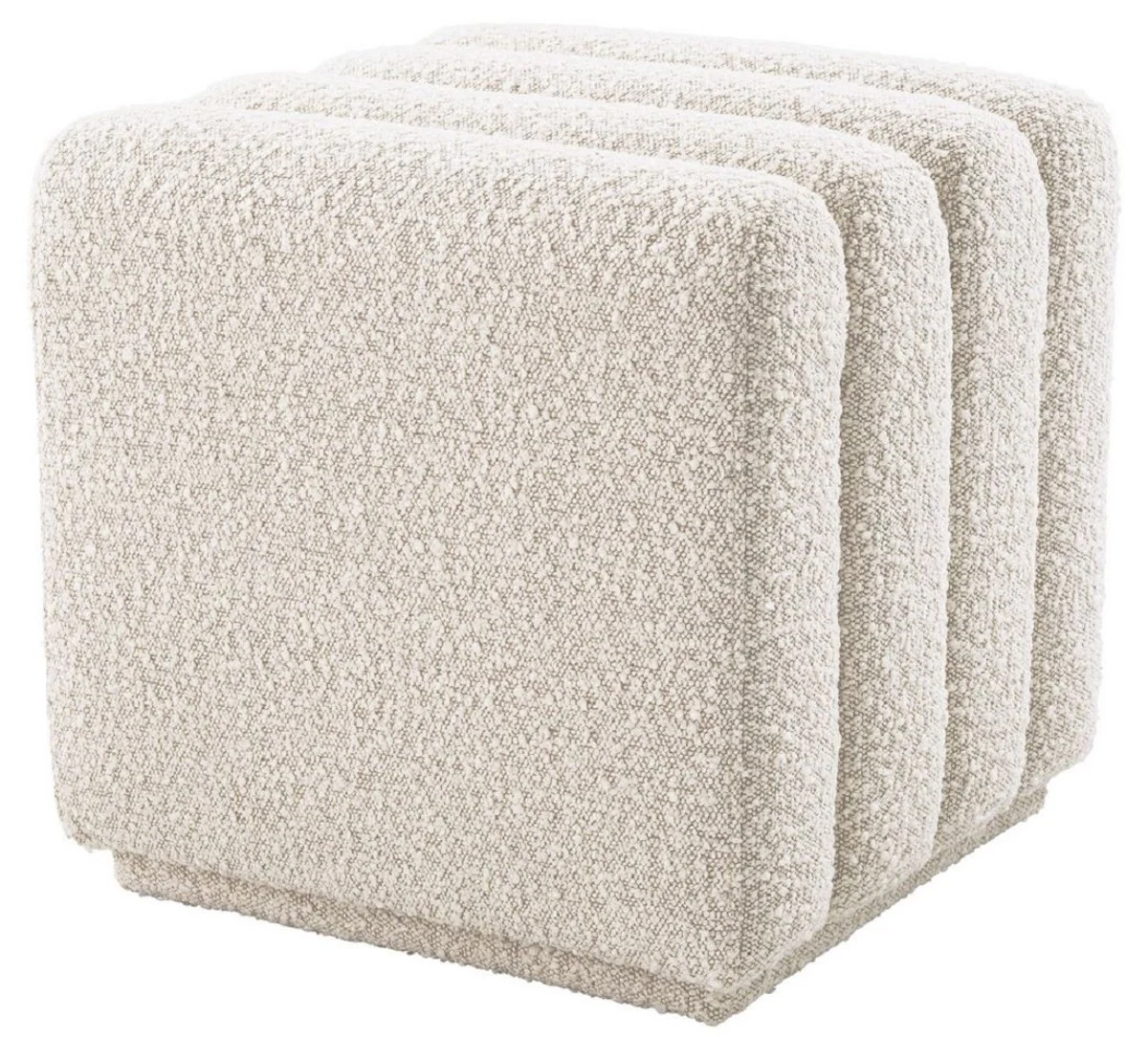 Casa Padrino taburete de lujo crema 47 x 46 x A. 46 cm - Taburete de sal¨®n tapizado - Muebles de Lujo