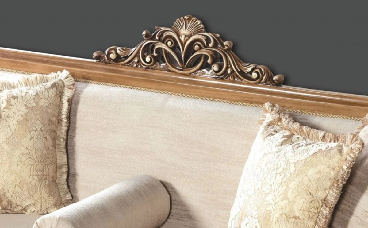 Casa Padrino sof¨¢ barroco de lujo gris / marr¨®n - Magn¨ªfico sof¨¢ de sal¨®n en estilo barroco - Muebles de sal¨®n barrocos - Noble y Magn¨ªfico