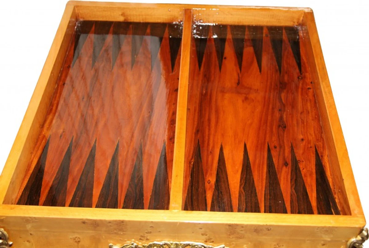 Casa Padrino Art Deco Game table chess / backgammon table Mahogany L 60 x W 60 x H 71 cm - furniture antique style baroque
