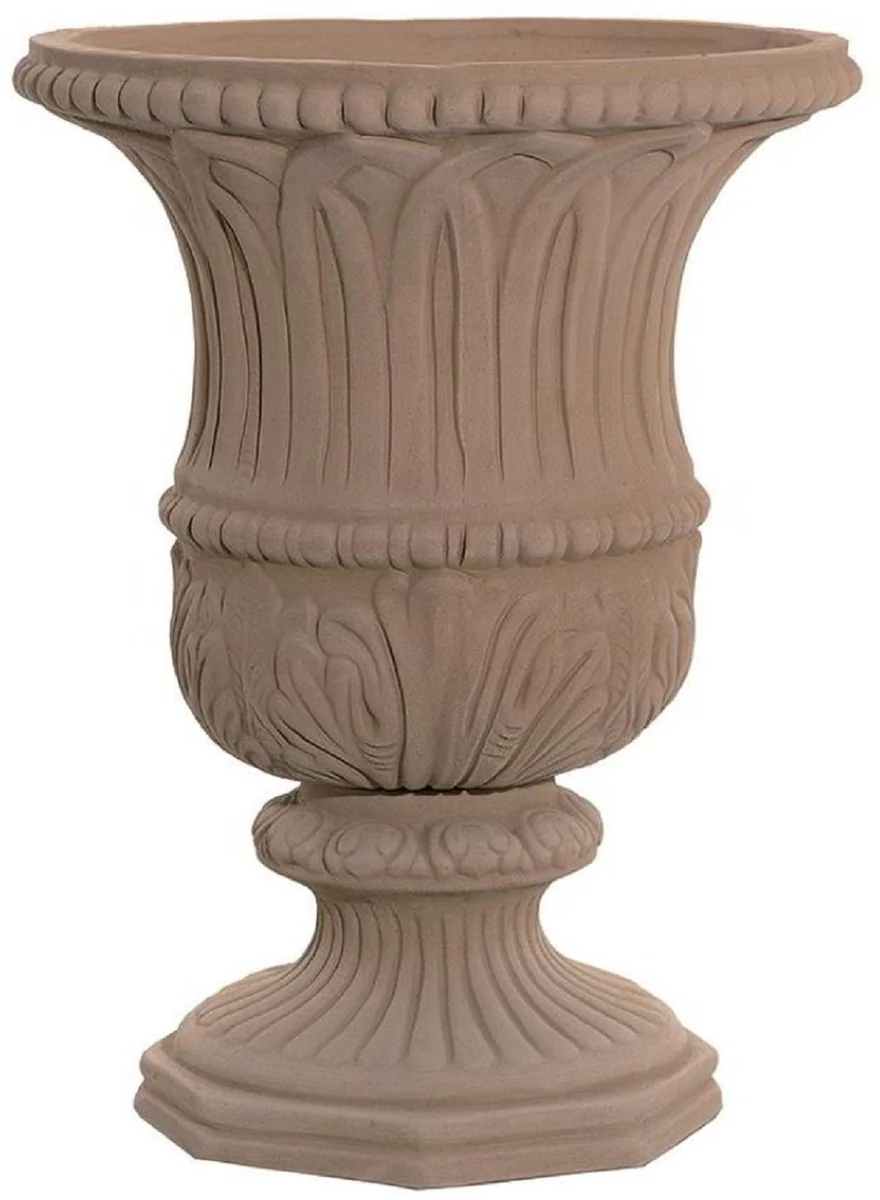 Casa Padrino florero barroco terracota Ø 40 x A. 52 cm - Jarrón de cerámica hecho a mano - Decoración de jardín de balcón y terraza en estilo barroco