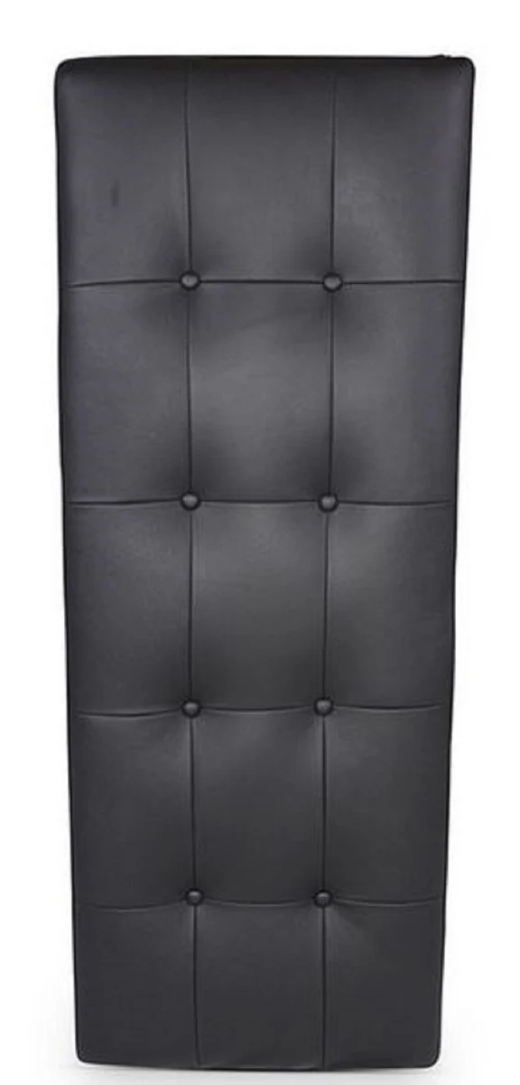 Casa Padrino banco de lujo negro / oro rosa 120 x 45 x H. 40 cm - Banco de Acero Inoxidable con Cuero Italiano - Portaequipajes - Muebles y Accesorios de Hotel