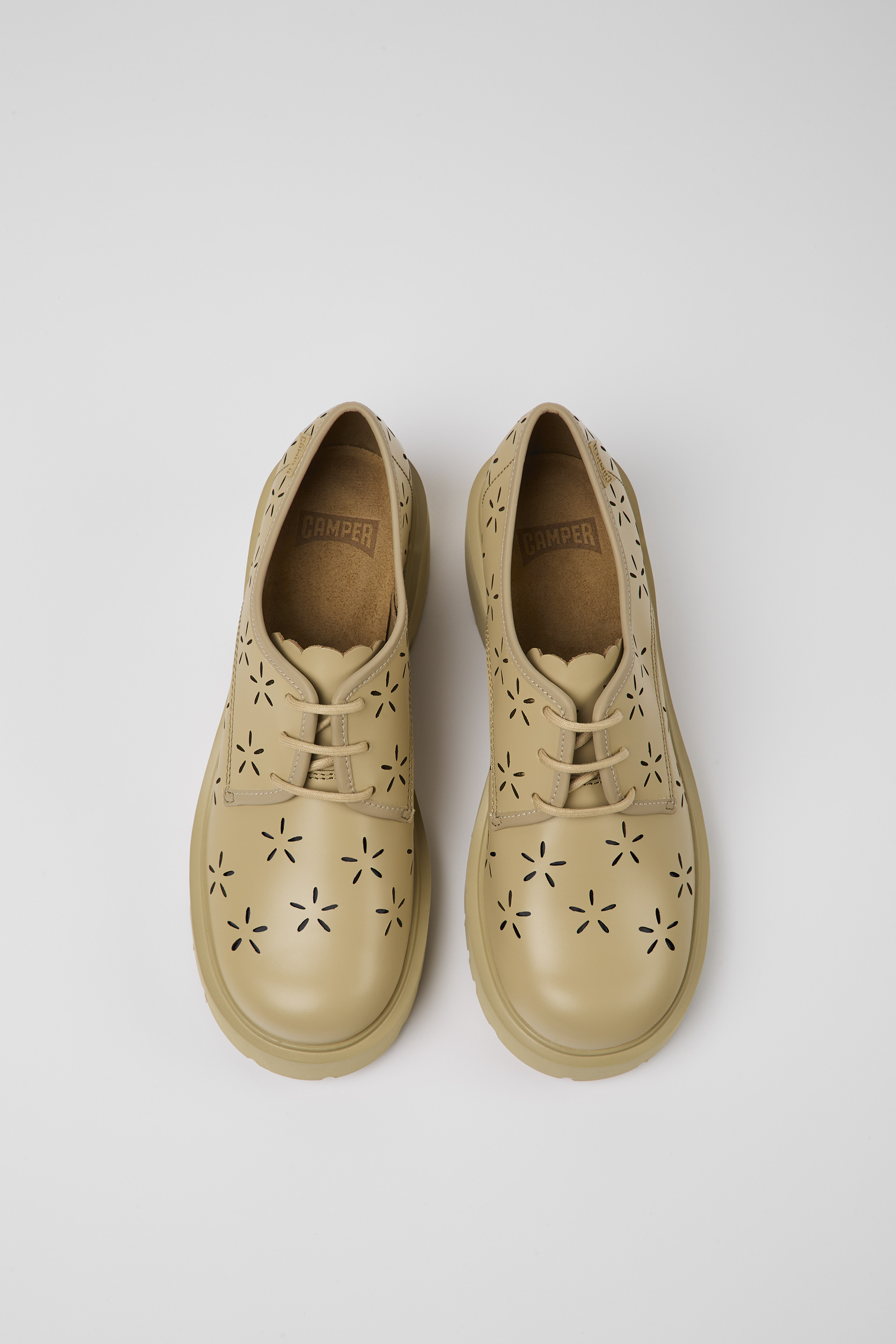 Milah - Beige leather shoes for women