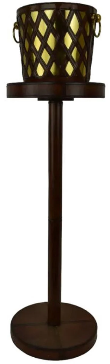 Casa Padrino enfriador de vino de lujo con soporte marr¨®n oscuro / lat¨®n ? 27 x A. 95 cm - Enfriador de champ¨¢n - Accesorios de gastronom¨ªa - Accesorios de restaurante - Accesorios de hotel