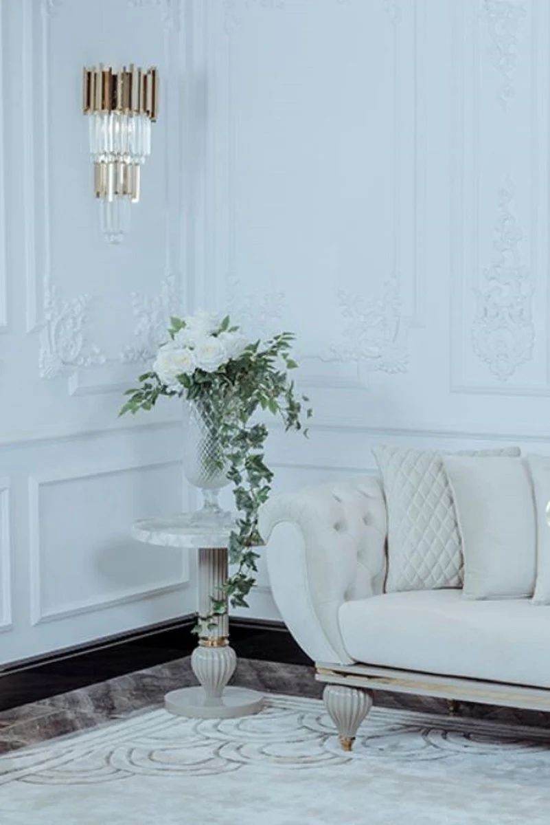 Casa Padrino sof¨¢ de sal¨®n Art Deco de lujo crema / gris / oro - Muebles de Sal¨®n Art Deco - Colecci¨®n di Lusso