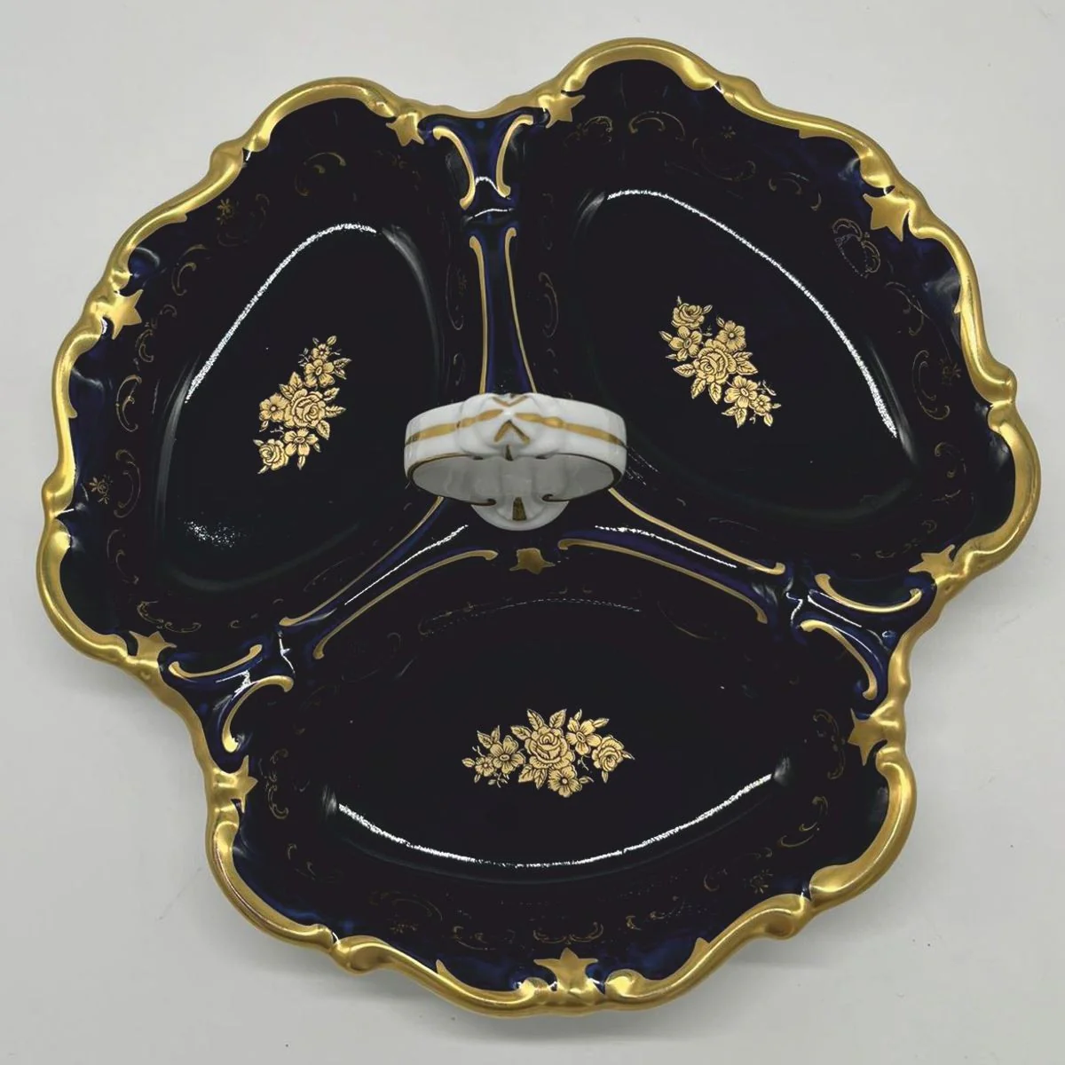 Casa Padrino Cuenco de Servicio de Porcelana Barroca de Lujo con Asa ? 25 cm - Porcelana Reichenbach