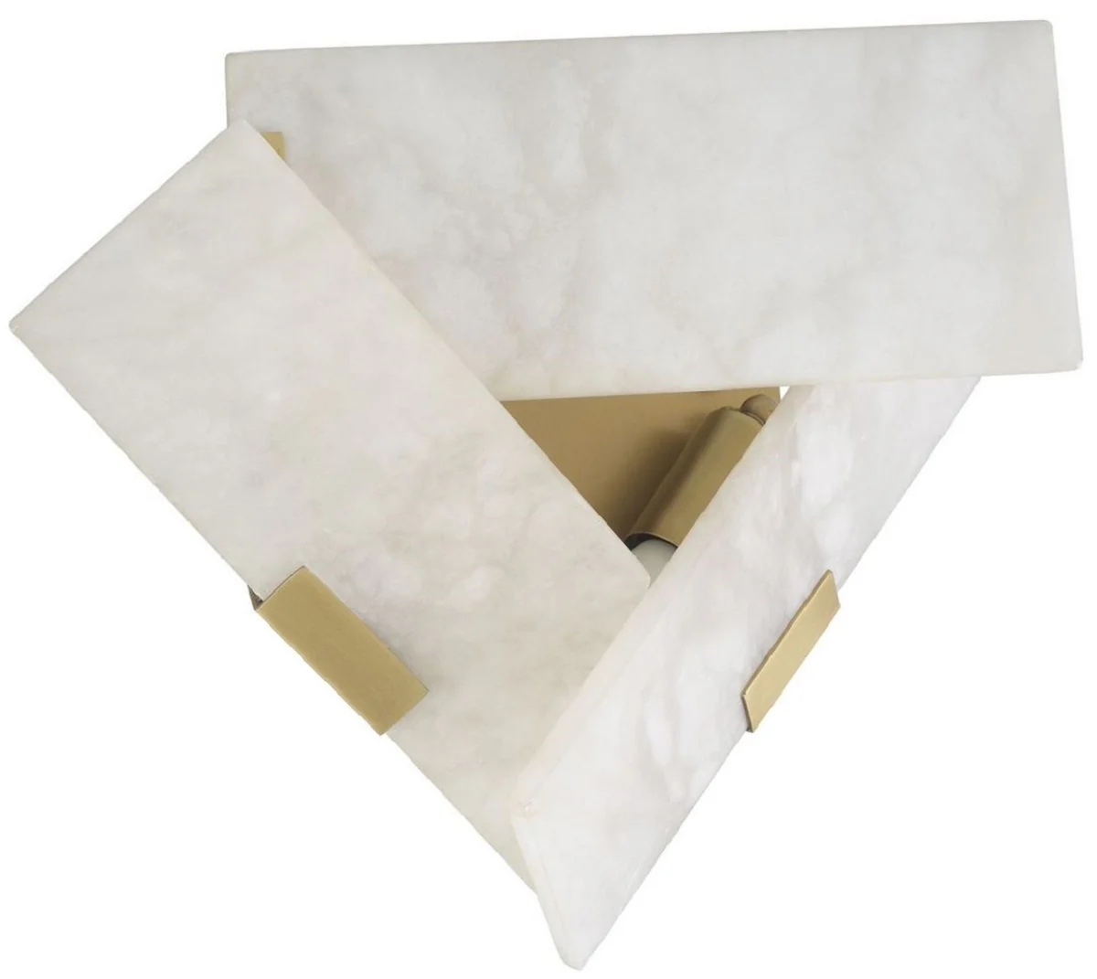 Casa Padrino lámpara de pared de lujo alabastro / latón antiguo 40 x 15,5 x A. 31 cm - Lámpara de pared con pantalla de alabastro - Calidad de Lujo