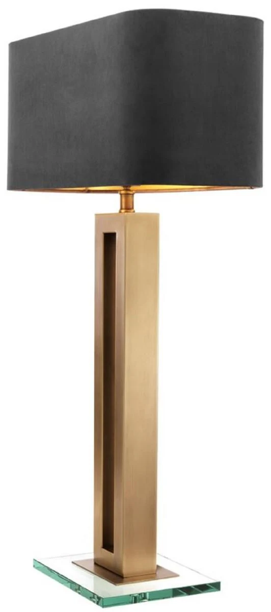 Casa Padrino lámpara de mesa de lujo latón antiguo / negro 45 x 22 x H. 84,5 cm - Lámpara de Mesa de Hotel y Restaurante