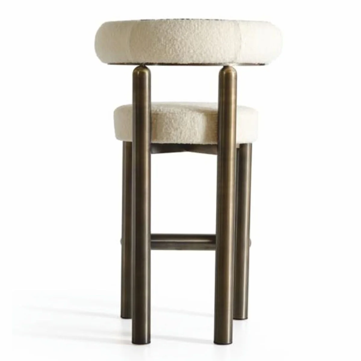 Casa Padrino taburete de bar de lujo de acero inoxidable crema / bronce Al. 103 cm - Muebles de bar