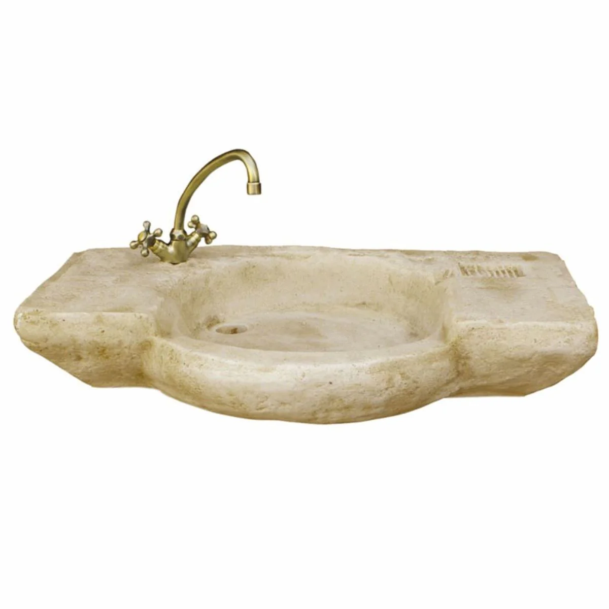 Casa Padrino fregadero de jard¨ªn Art Nouveau con grifo arena / lat¨®n 88 cm