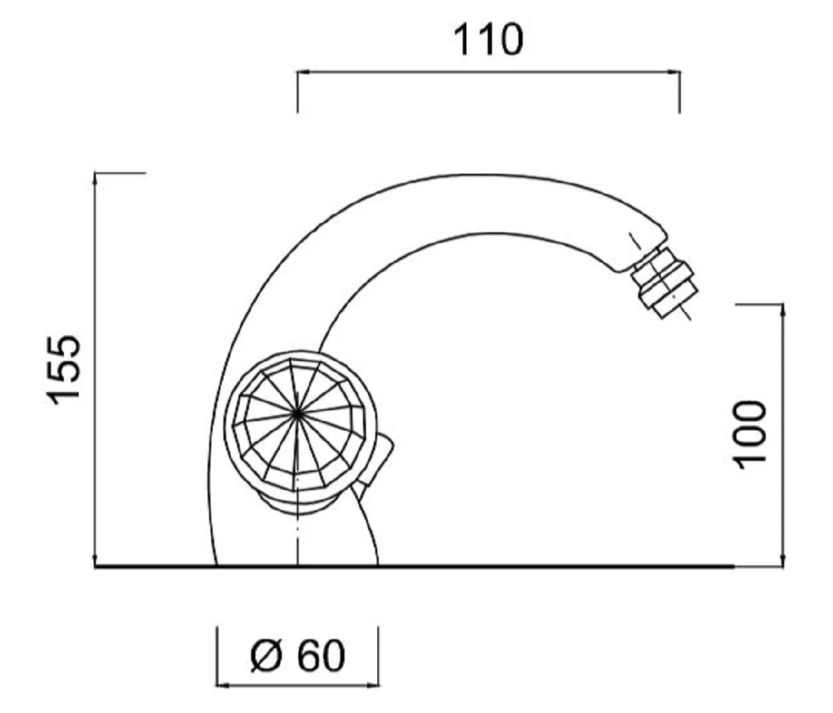 Casa Padrino Grifo de Agua Art Nouveau de Lujo con Cristal Swarovski Plata H. 15,5 cm - Grifo lavabo Retro - Batería de un Solo Orificio - Calidad de Primera Clase - Hecho en Italia