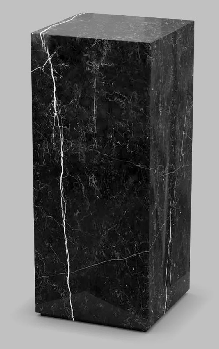 Casa Padrino mesa auxiliar de mármol de lujo negro 30 x 30 x A. 70 cm - Columna de Mármol Deco - Muebles de Salón de Mármol de Lujo