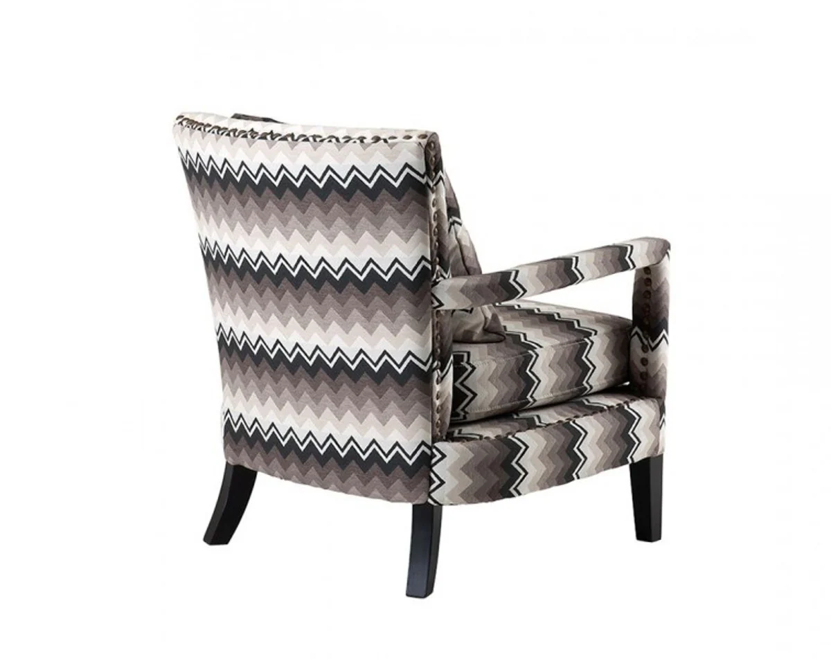 Casa Padrino luxury lounge armchair chevron brown - Hotel Furniture