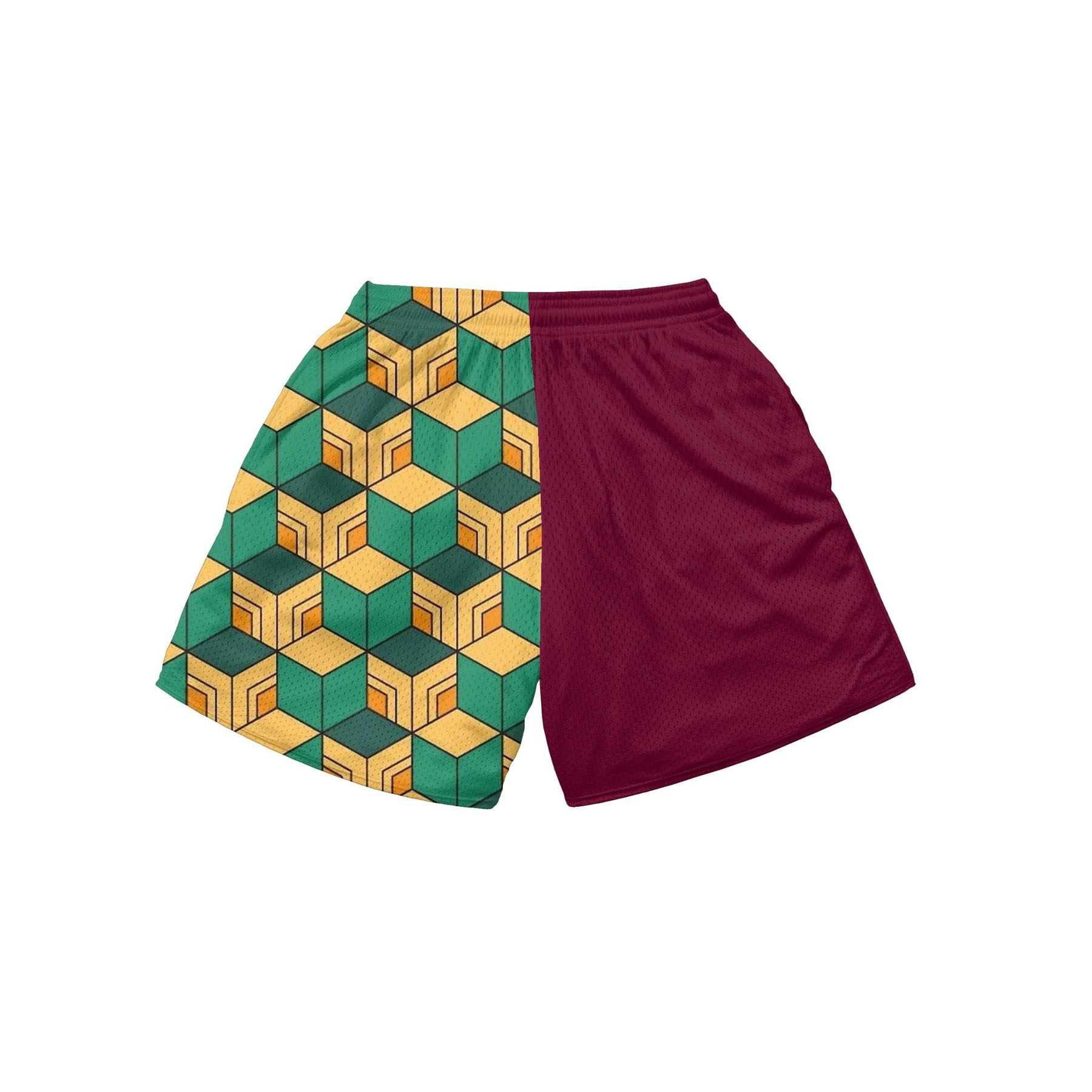 Men's Geometric Print Panel Shorts