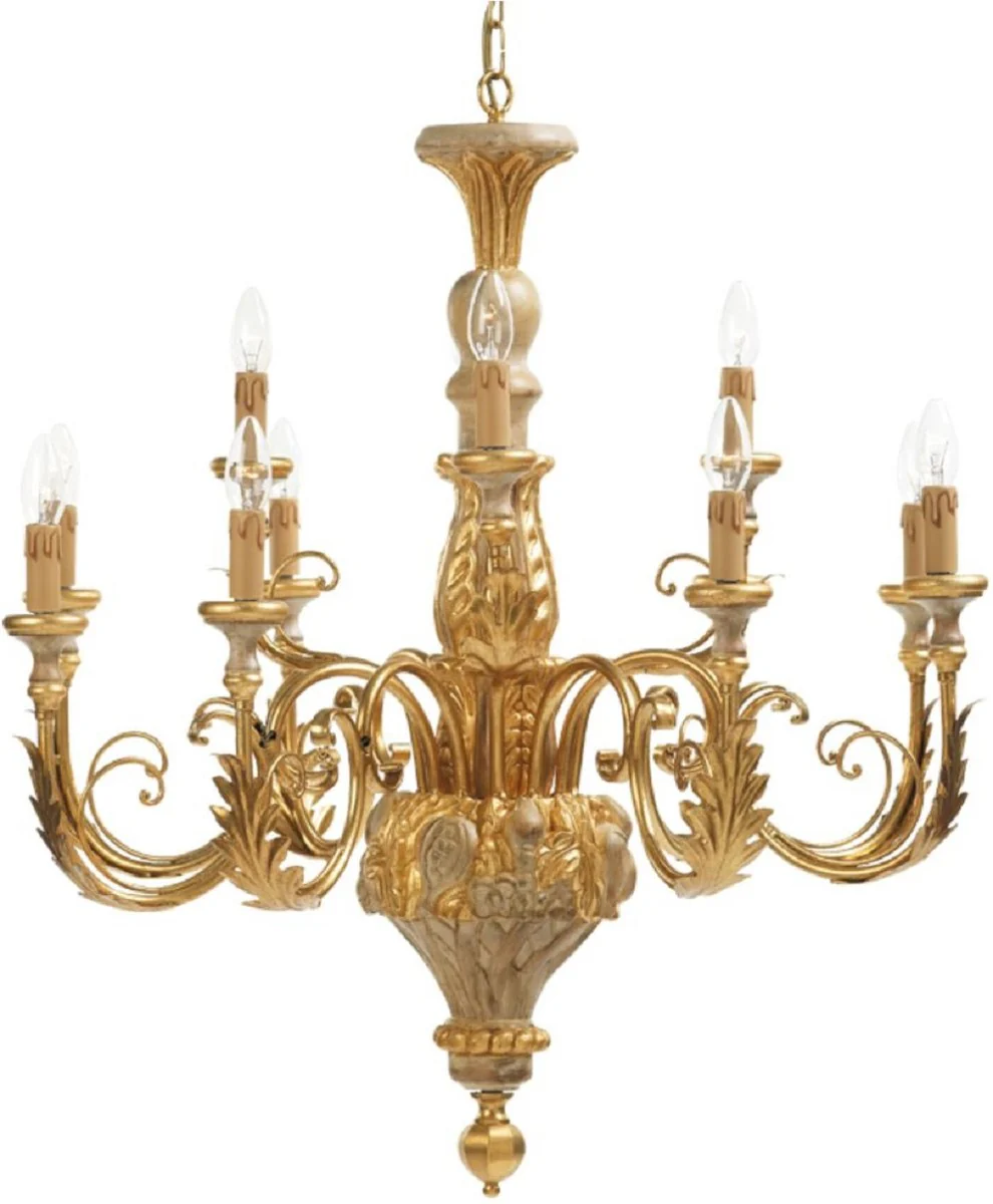 Casa Padrino araña de luces barroco de lujo oro Ø 80 x A. 90 cm - Magnífica lámpara de araña de Hotel y Restaurante