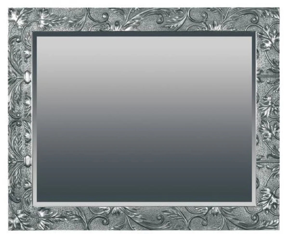 Casa Padrino espejo barroco espejo barroco plata 110 x A. 90 cm - Espejo de pared rectangular en estilo barroco - Magn¨ªfico espejo de armario de estilo antiguo - Muebles barrocos