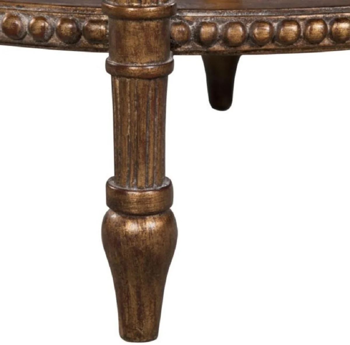 Casa Padrino mesa auxiliar barroca de lujo marrón / blanco Ø 47 x H. 70 cm - Muebles de Salón Barrocos