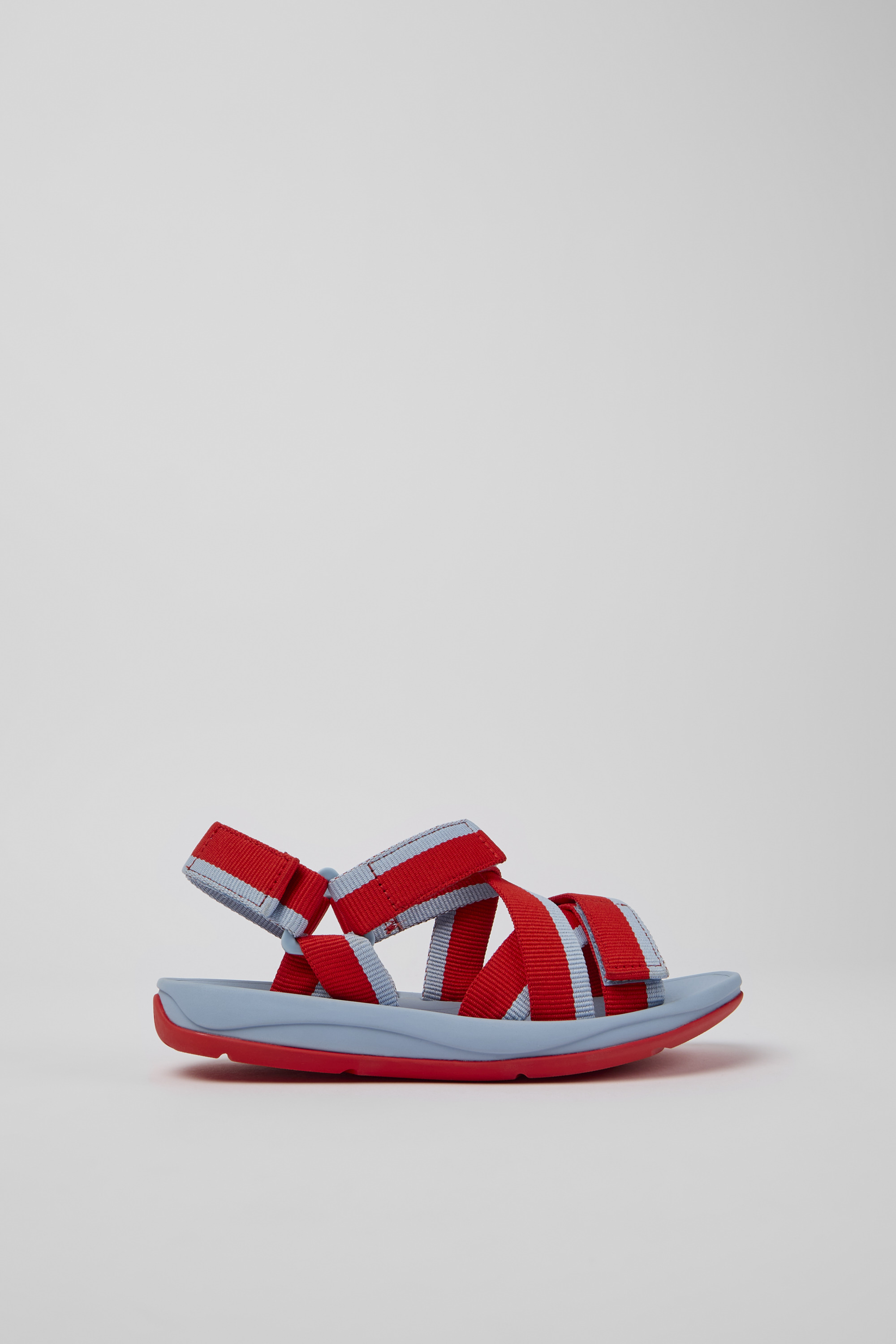 Match - Red and blue recycled PET sandals for women