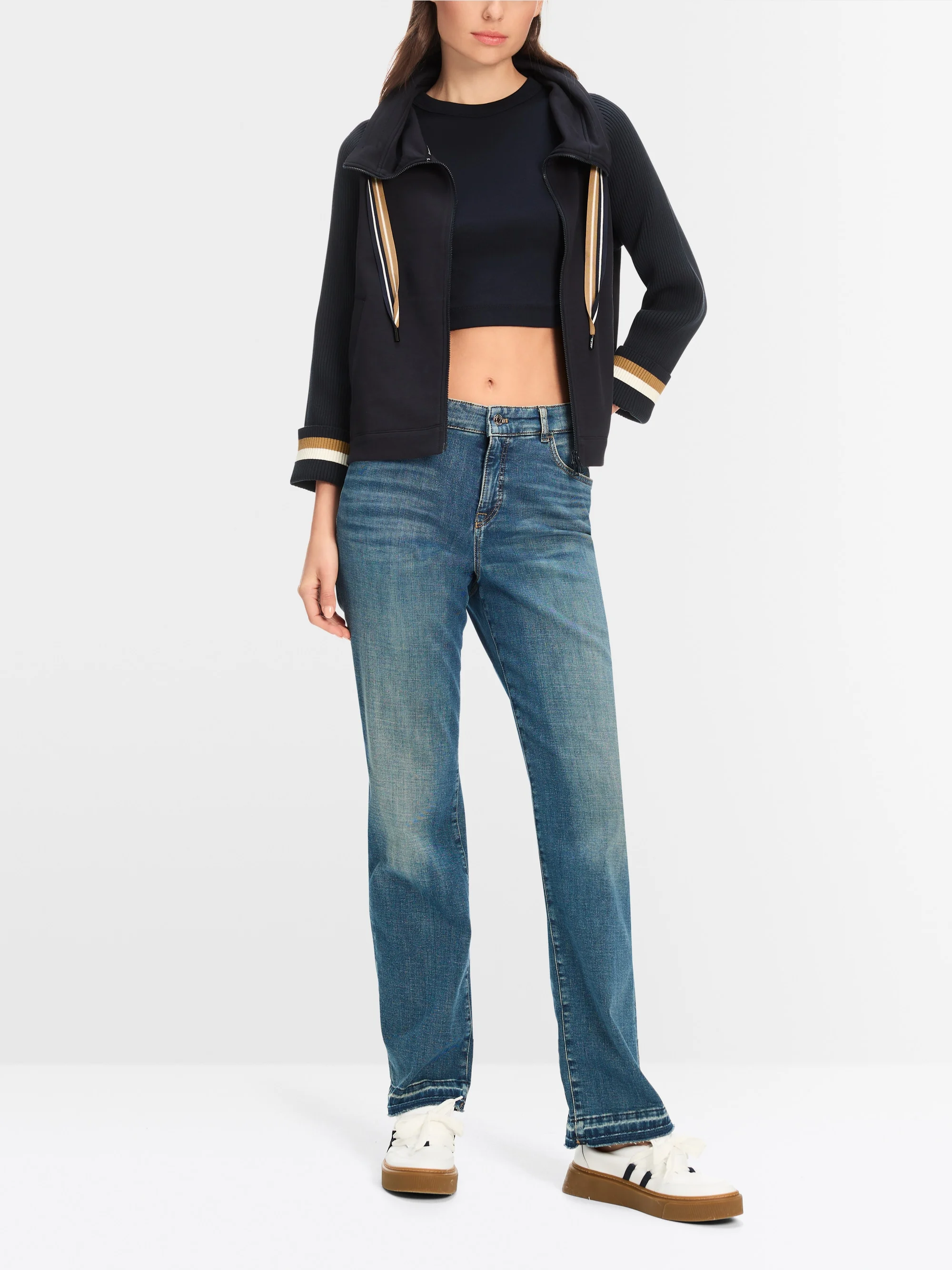 Marc-Cain Loose mixed fabric jacket