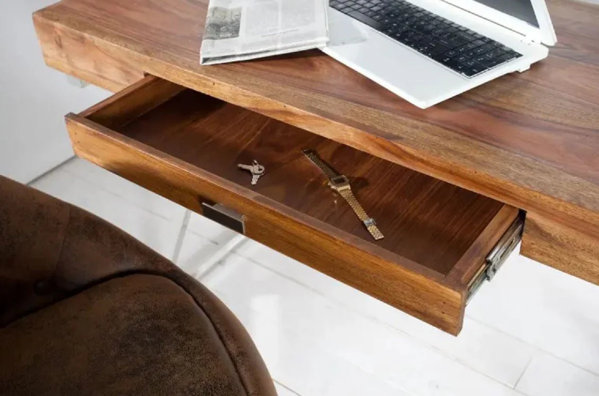 Casa Padrino escritorio con caj¨®n marr¨®n / plata 120 cm - Muebles de oficina