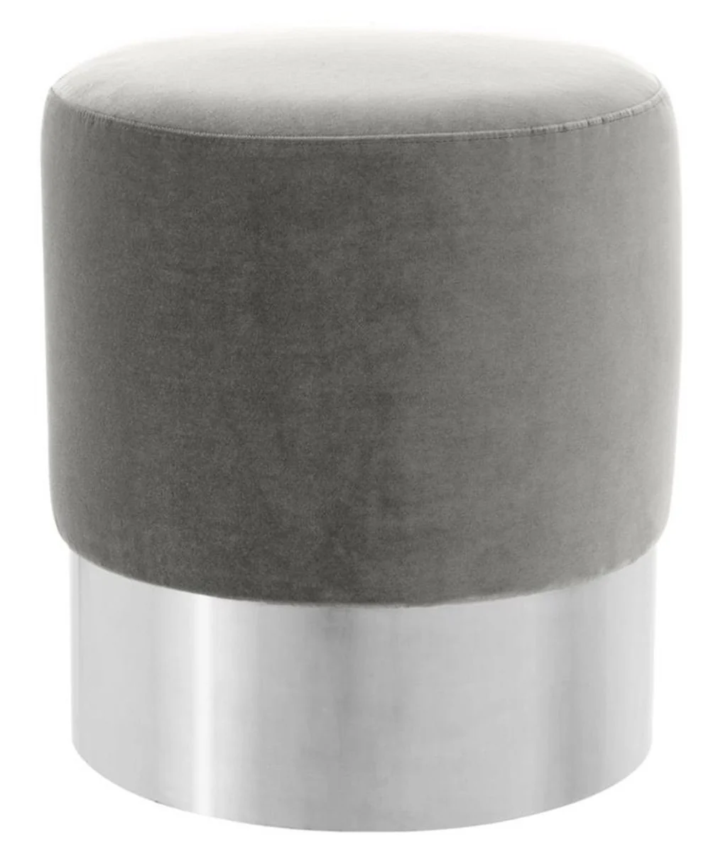 Casa Padrino taburete de lujo turquesa gris / plata ? 40 x H. 45 cm - Muebles Para Hoteles