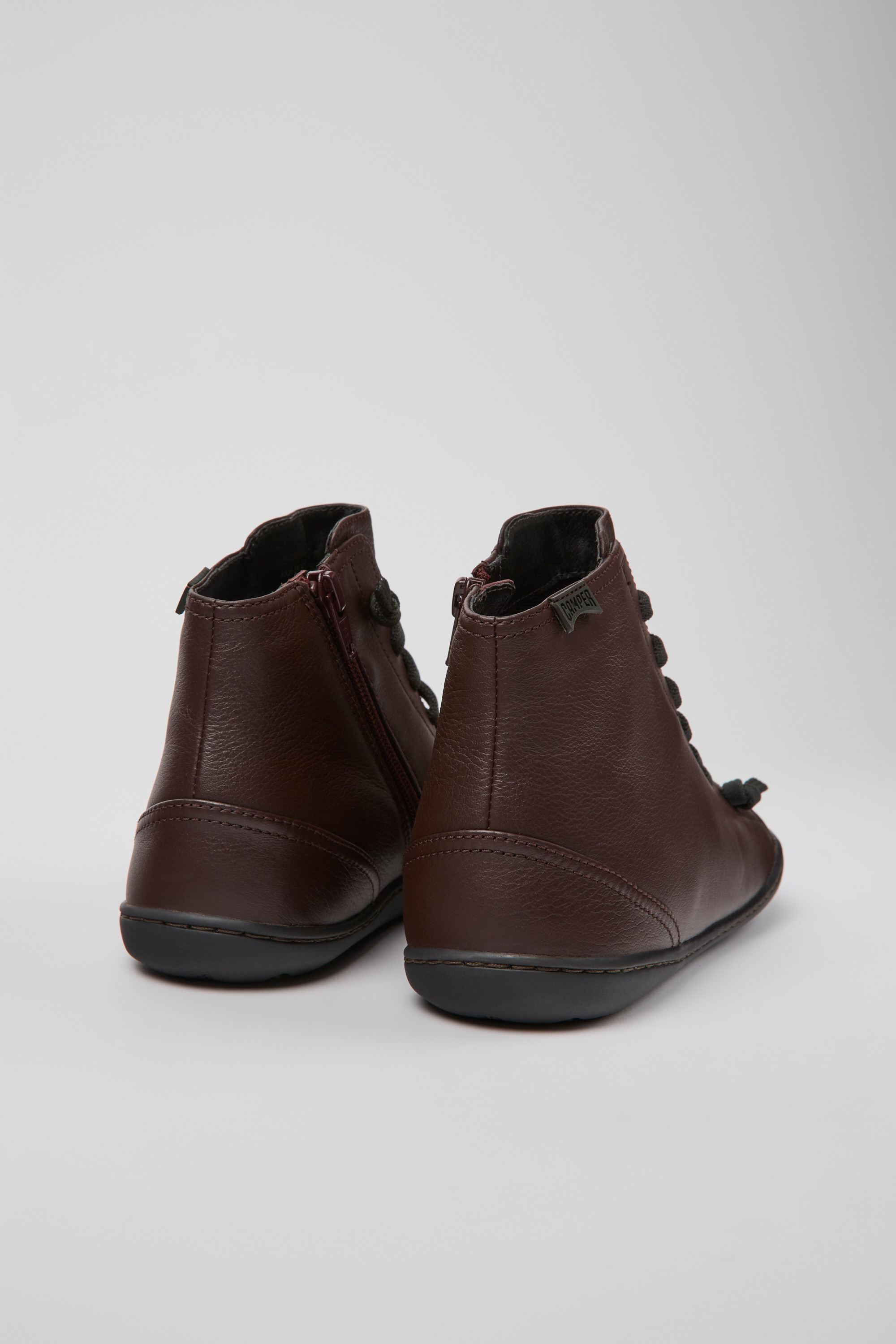 Peu - Burgundy leather ankle boots for women