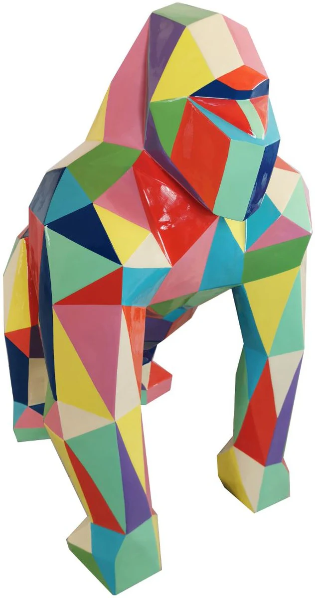 Casa Padrino escultura decorativa de diseño mono gorila multicolor 118 x 78 x A. 128 cm - Figura animal decorativa - Enorme Figura de Decoración de Jardín