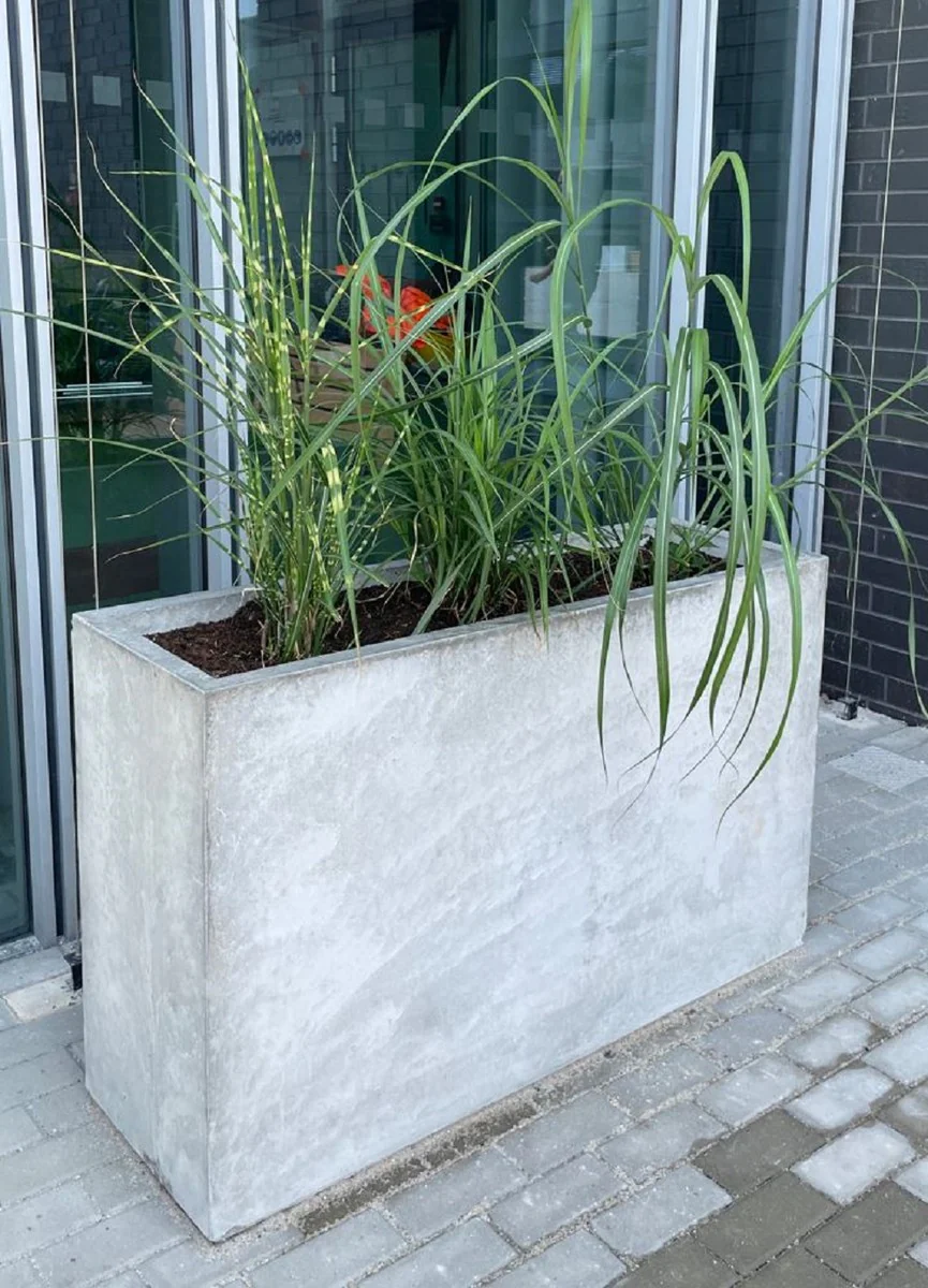 Casa Padrino maceta de hormig¨®n gris 120 x 40 x A. 74 cm - Macetero rectangular de hormig¨®n